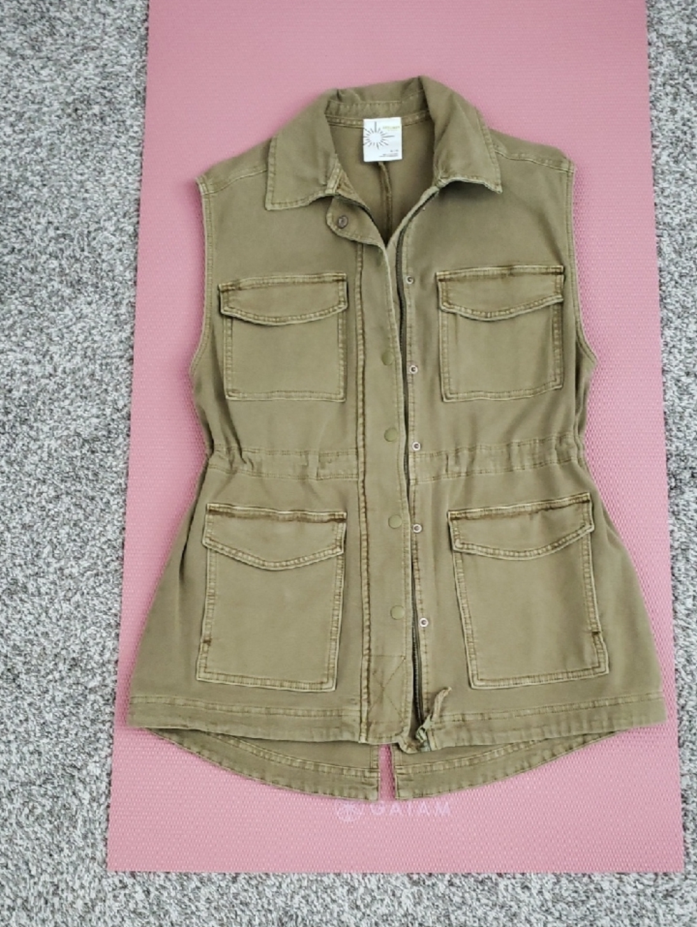 Offline By Aerie Cargo Vest Olive Never Worn
